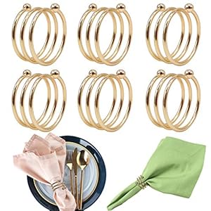 JJYHEHOT servetringen goud, eenvoudige en modieuze servetring maakt de eettafel aantrekkelijker (6st)