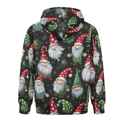 Kids Hoodies Sweaters Christmas Xmas Gnome Dwarfs Hooded Sweatshirts with Big Pockets for Boys Girls B04004562