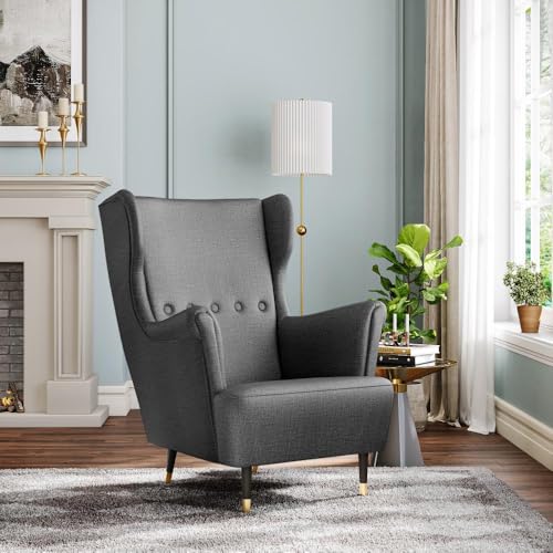 Wakefit Nicco Wing Chair - Charcoal Grey
