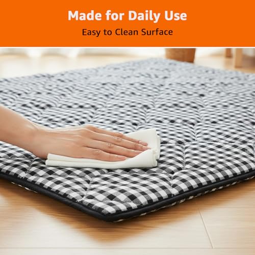 Image of Amazon Brand - Symactive 4x6 Ft Foldable Mattress | 10 MM Thickness | 100% Polyester | Lightweight & Portable | for Floor, Travel, Outdoor, Camping | Single|