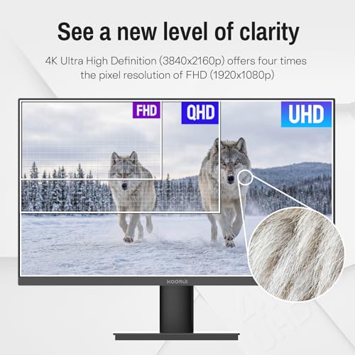 Image of KOORUI 32 Inch 4K UHD Computer Monitor,60Hz,3840x2160p VA Panel,Black
