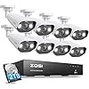 ZOSI 8CH 4K Spotlight PoE Security Camera System,8 Channel 8MP NVR Recorder with 2TB HDD for 24-7 Recording,8pcs 4K Outdoor Indoor IP Cameras with 2-Way Audio and Siren,Night Vision,Human Detection