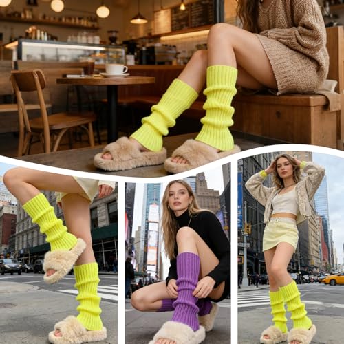 Image of 2 Pcs Leg Warmers Y2k, Leg Warmers, Y2k Accessories, Cute Kawaii Cream Legwarmers for Women Winter