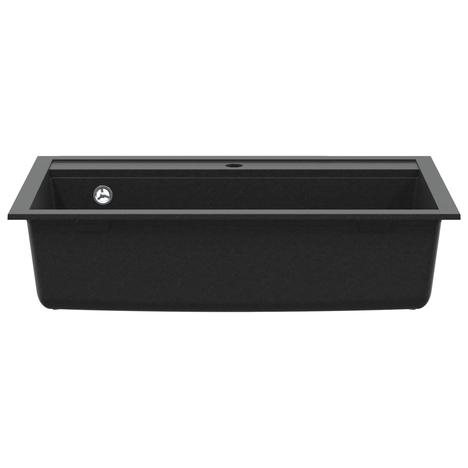 Granitowy zlewozmywak do zabudowy 795 x 505 mm czarny zlewozmywak kuchenny prostokątny odporny na wysokie temperatury wraz z zestawem odpływowym