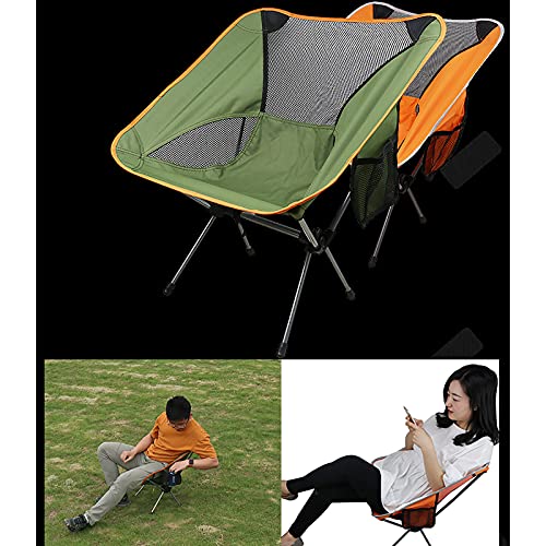 Chaise camping pliante ultralégère pour pêche et randonnée - Siège compact orange - 6