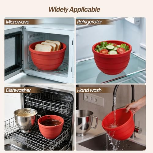 Tazón de acero inoxidable 5 QT con liners de silicona miniatura 7