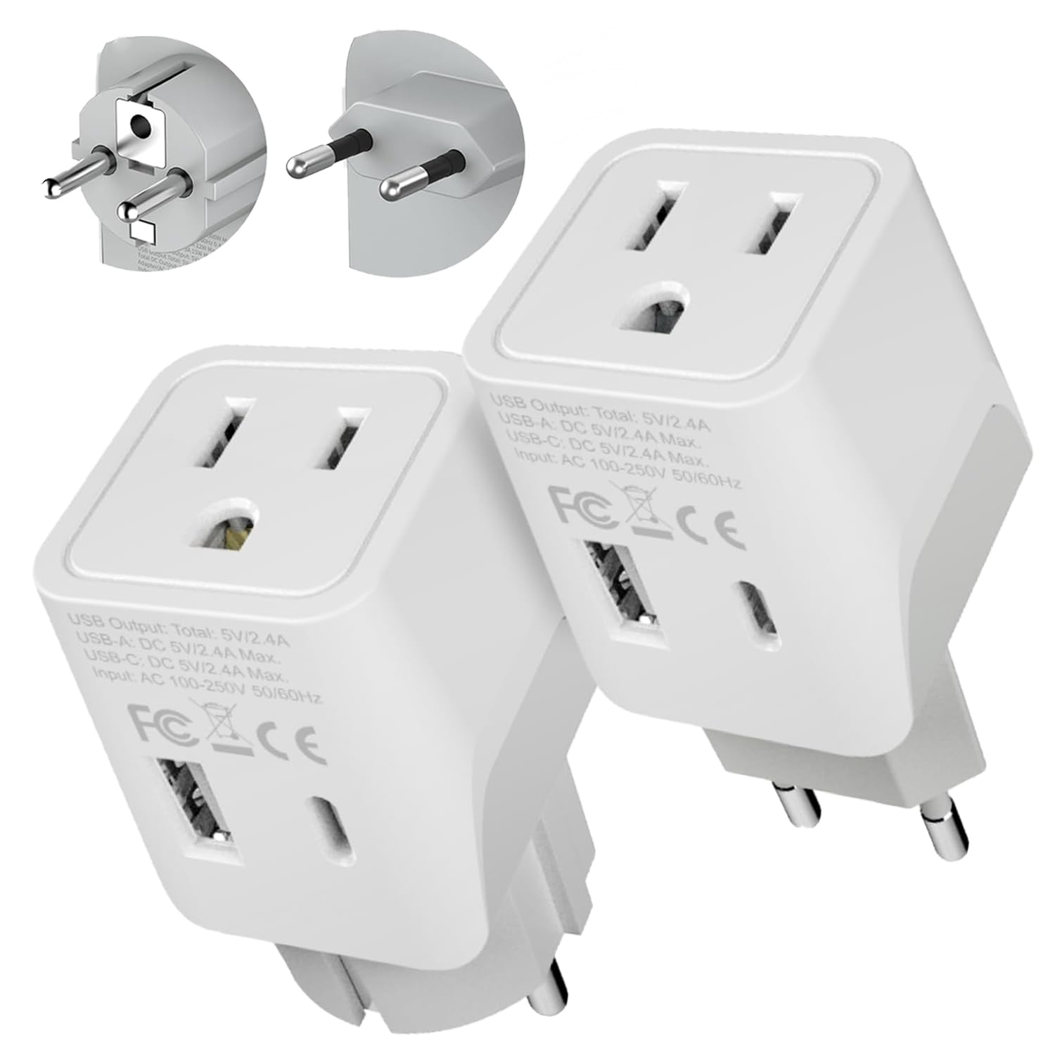 Ceptics European Travel Plug Adapter