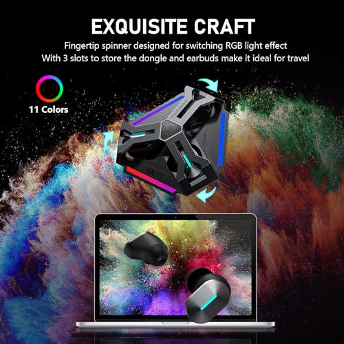 Image of Edifier GX05 Wireless Gaming Earbuds Bluetooth 5.3 with 2.4GHz Dongle, 15ms Low Latency Earphones with Dual Connection, LHDC 5.0 Lossless Sound, Dual Mics, 11 RGB Light for PC PS4 PS5 Switch Mobile VR