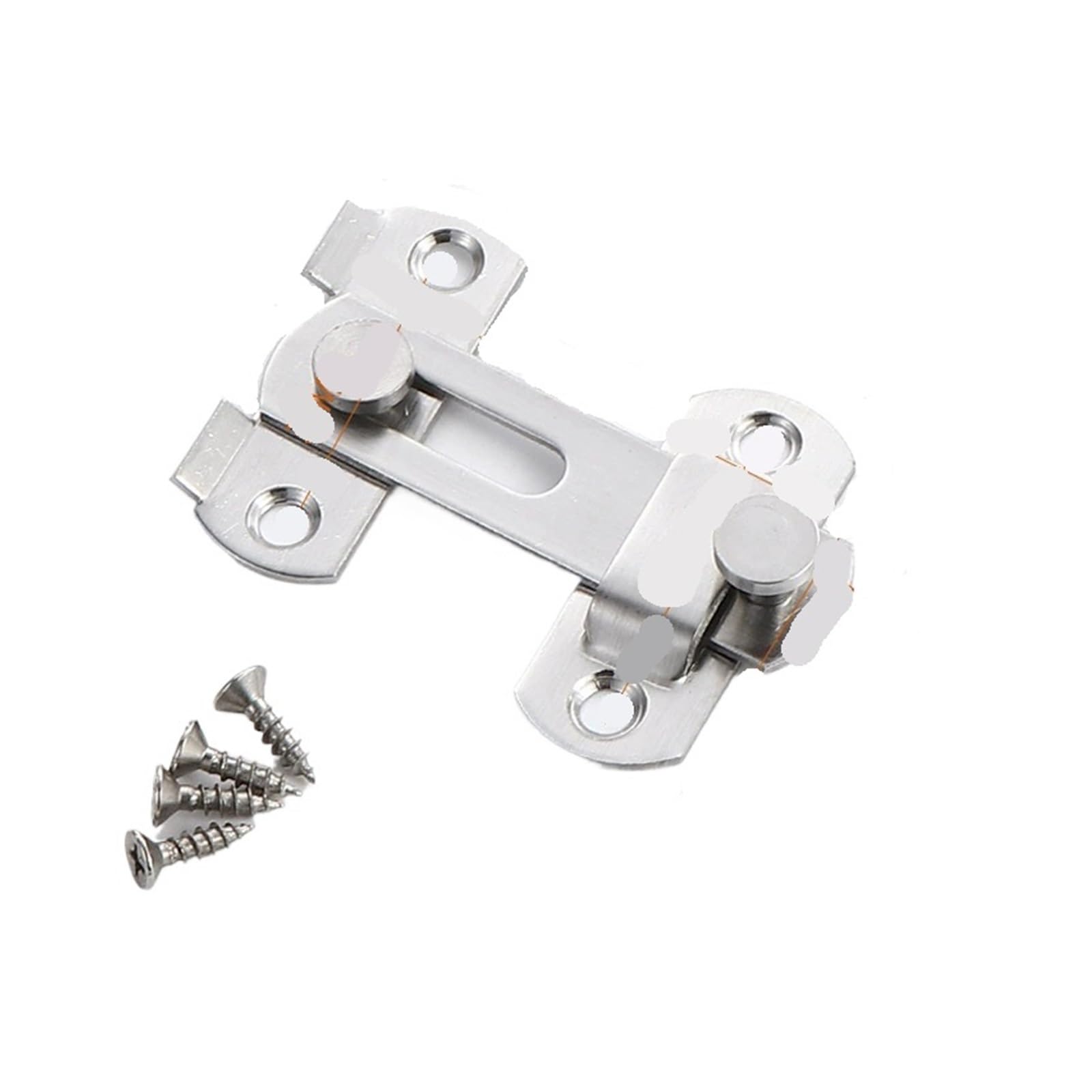 Dqzrtueca Silver 180 Degree Hasp And Staple, Door Padlock Hasp Latch Bolt Toggle Stainless Steel 3 Inch Silver Black 90 180 Degree(Silver 180 Degree)