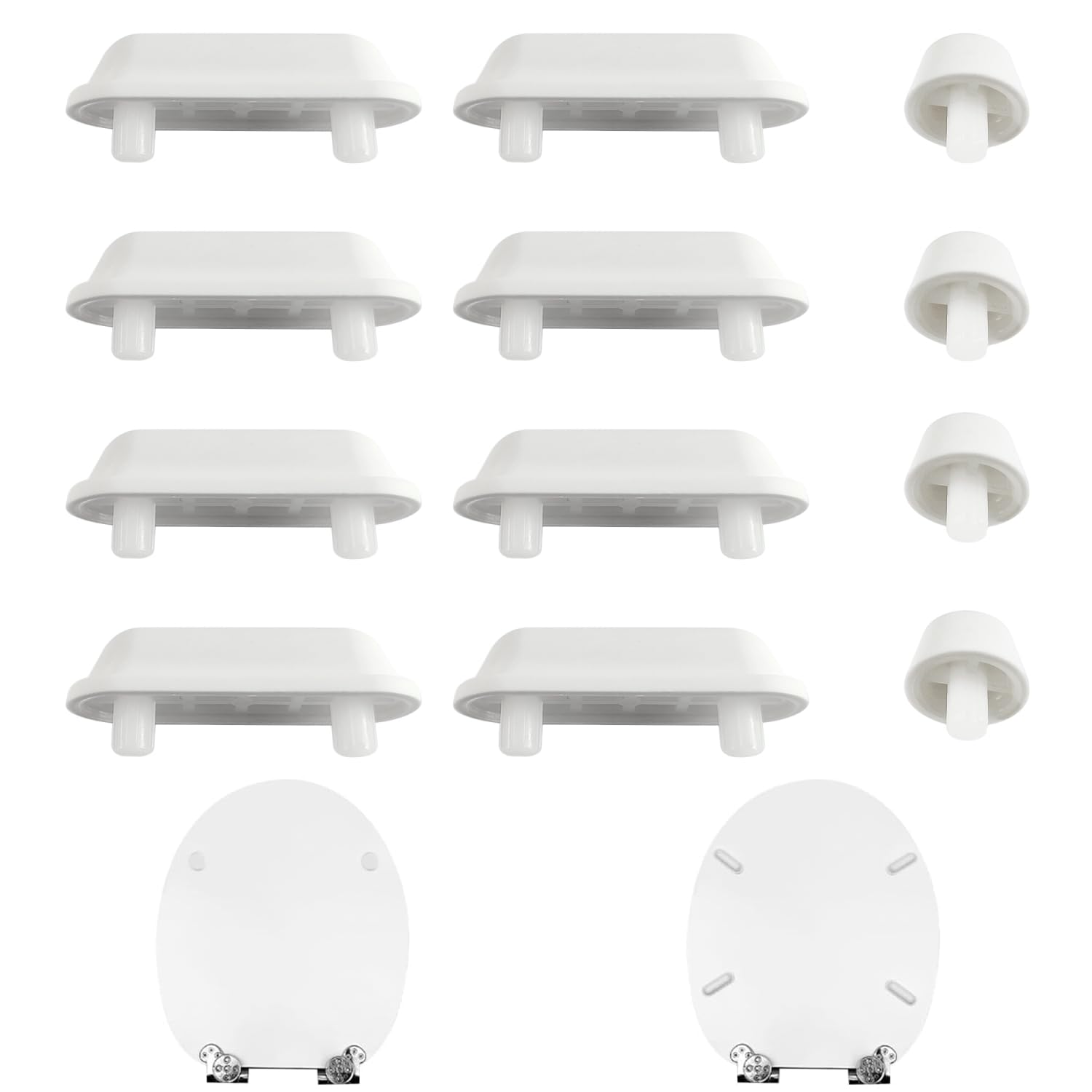 12 Pcs Toilet Seat Cushioning Pads, Toilet Seat Buffers White Push in Anti-Noise-Toilet Seat Bumpers for Bathroom Lid Replacement (White)