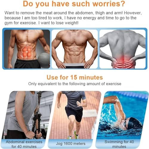 دي ام جي تيك محفز عضلات ايه بي اس اي معدات تمرين حزام شد البطن تدريب ABS للبطن والذراع والساق للرجال والنساء أسود