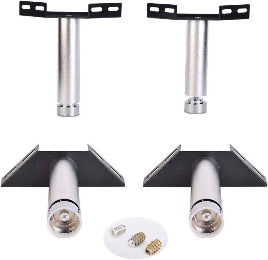 MetalFurniture Legs,Table Legs, 4 Pcs Round Silver Metal Table Legs,Furniture Legs Adjustable Heavy Duty Bed Legs Aluminum Alloy Coffee Table Legs,Floor Protection Mat(25cm/9.8in) ( Size : 45cm/17.71i
