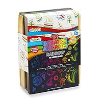 abeec 12 Pack Of Rainbow Scratch Art Pads – Includes Mini and Tools Party Bag Fillers For Kids 8+