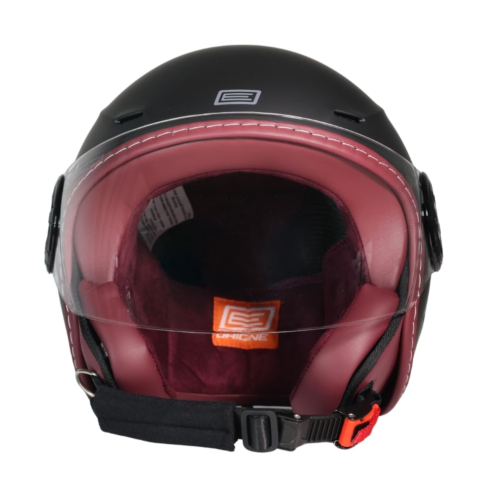 ORIGINE Casco Moto Jet Omologato ECE 22.06, Casco Scooter Urbano Leggero e Compatto con Visiera Trasparente Lunga - 3