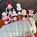 Amreich 6PCs Pink Christmas Straw Toppers for Stanley Cup 40oz/30oz Tumbler, 3D Silicone Straw Cover Caps for 9-11mm Straws, Festive Cup Accessories & Stocking Stuffers Gifts
