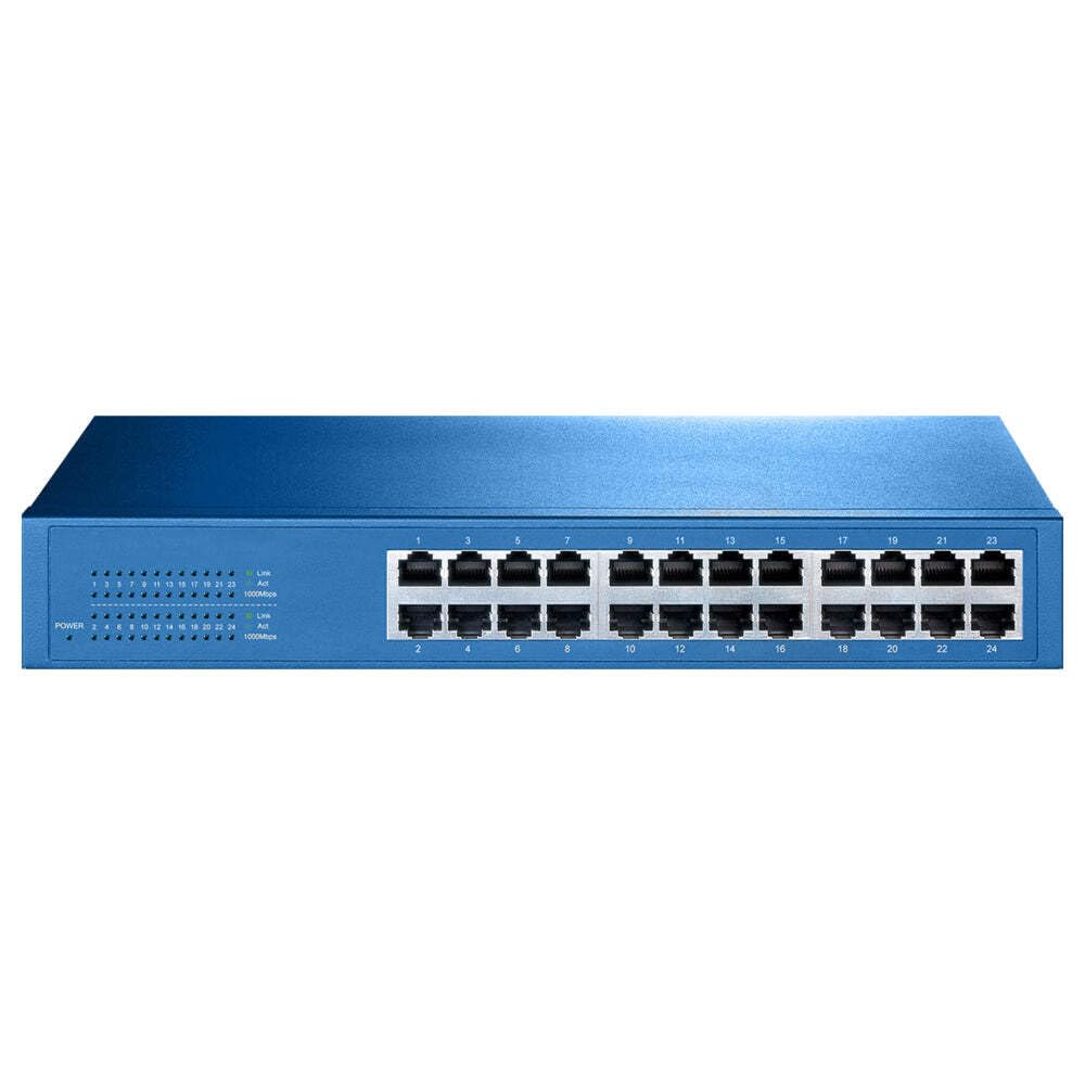 TP-Link TL-SG1024DE Easy Smart Switch Administrable 24 Ports Gigabit (Bureau/Rackable, Boîtier Métal), Noir