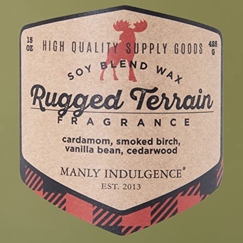 Manly Indulgence Rugged Terrain Scented Jar Candle, Adventure Collection, Green, 15 Oz - Up To 60 Hours Burn #TOP4