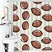 Footballs Pattern U.S.A Bath Curtain Waterproof Shower Curtains with Hooks for Bathroom Showers and Bathtubs 56.30x70.87Inch（143x180cm）