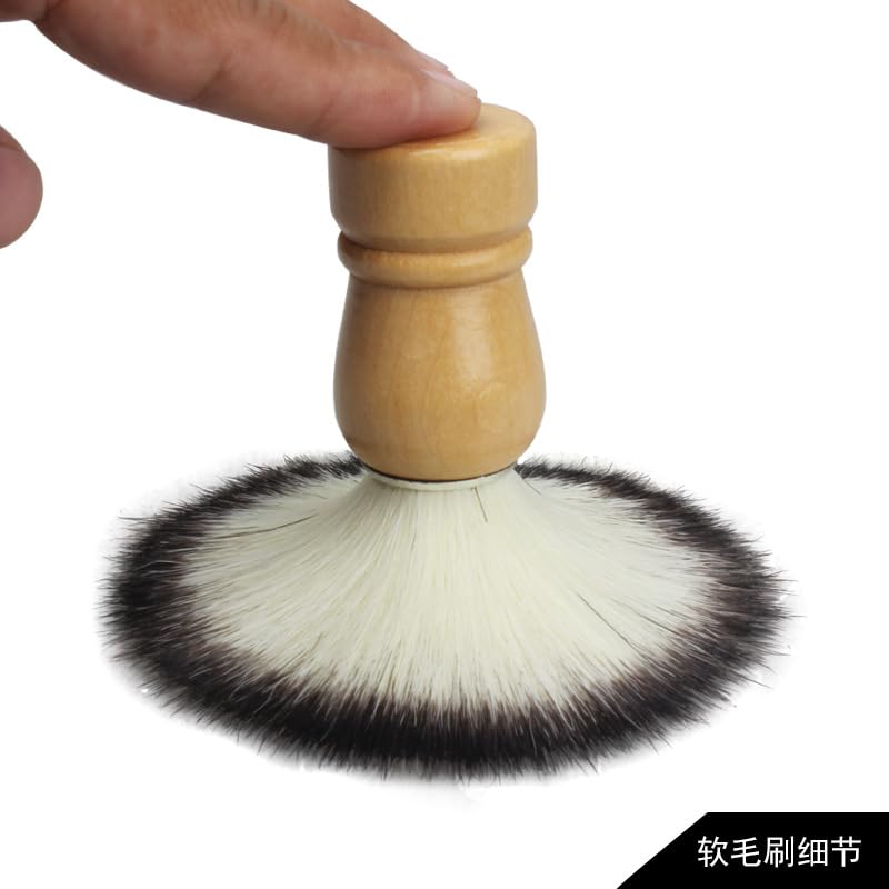 Set di pennelli da barba professionali in legno, setole sintetiche morbide, confezione da 10