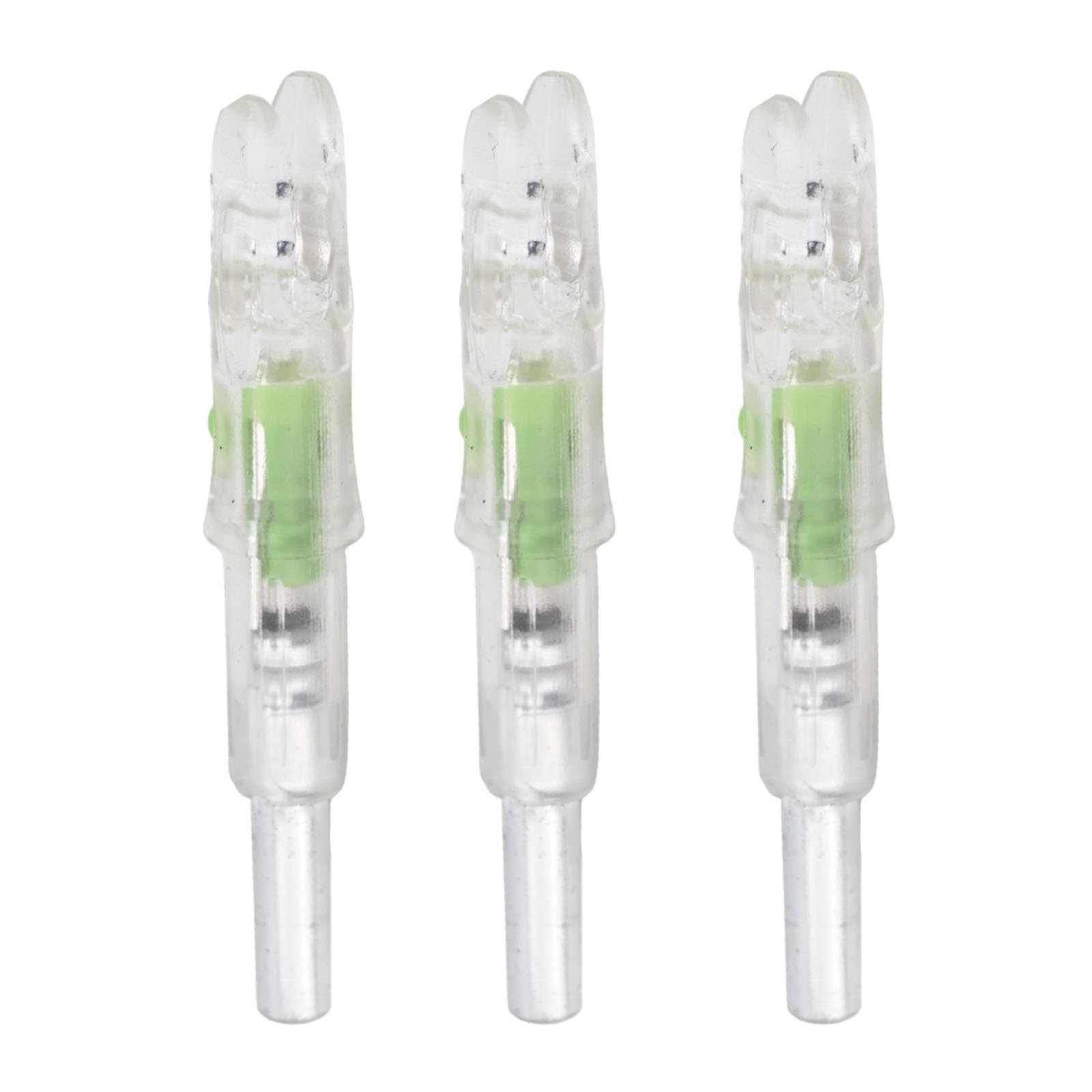 Auratrove 3 Pack Luminous Arrow Nocks Automatic Light Up for 6.2mm Inner Diameter Shafts, ABS LED Tail Tips in Red Green Blue Colorful