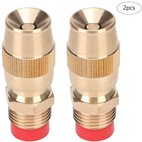 HE 2 boquillas de latón para rociadores de jardín, 1/2" (DN15), boquilla atomizadora de pulverización de manguera de agua, conector para jardinería, agricultura