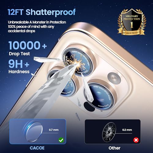 Image of CACOE Camera Lens Protector for iPhone 14 /15 /16 /17 Pro /Pro Max Cover