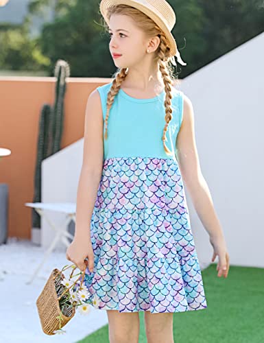 Lovekider Little Girls Casual Cotton Sleeveless Dresses Summer Swing Twirly Sundress Kids 3D Cute Sun Dress 4-9T4