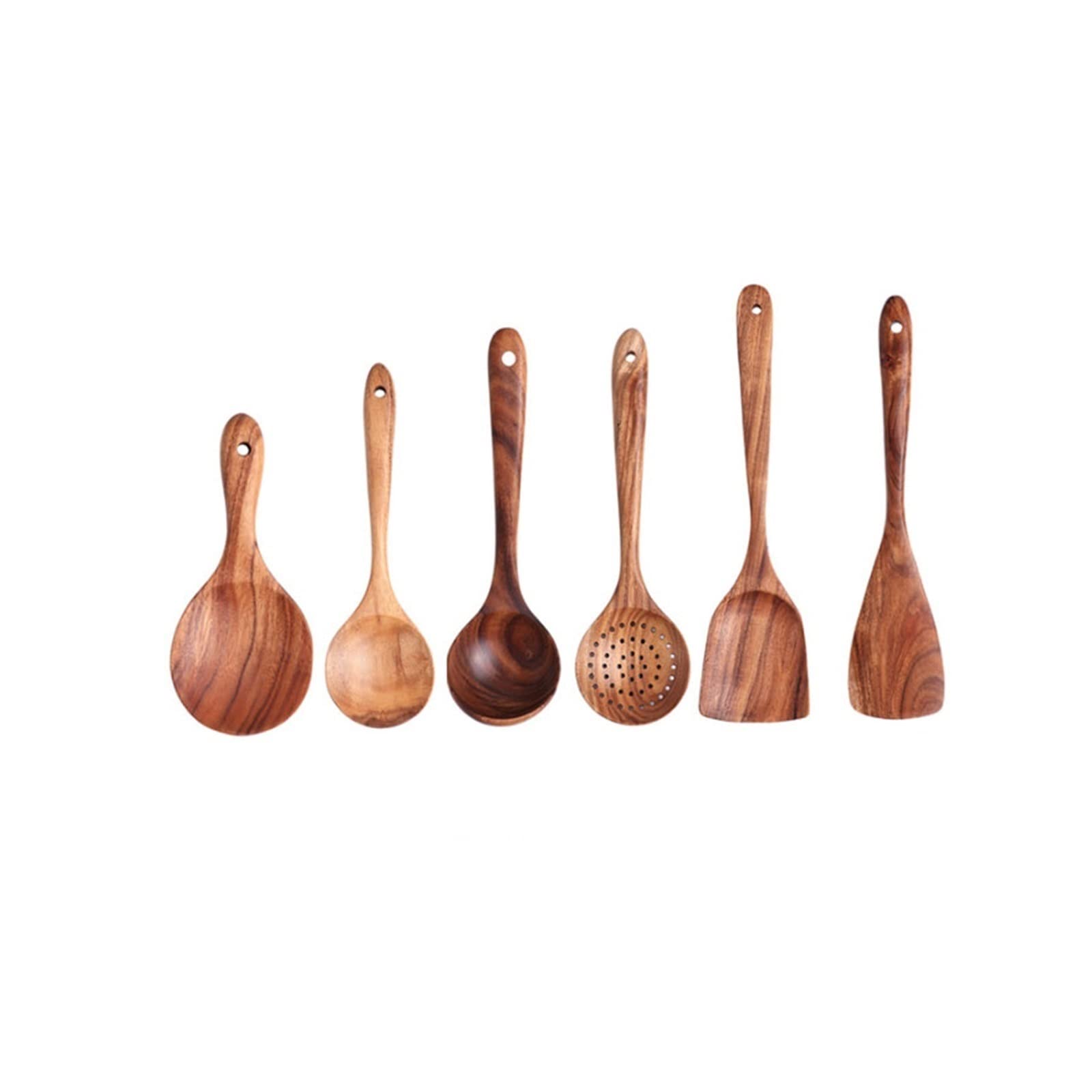 MYUYEE Spoons Spatulas 6 Pieces Sets Kitchen Wood Cooking Utensils & Gadgets Utensils