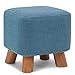 Otomany Miękkie Pufy 28cmx28cm, Pufy Pokojowe z Drewnianymi Nogami Stołka, W Akademiku Przedpokoju Stolik Kawowy Korytarz, Świąteczne Prezenty Ślubne (Color : Blue)
