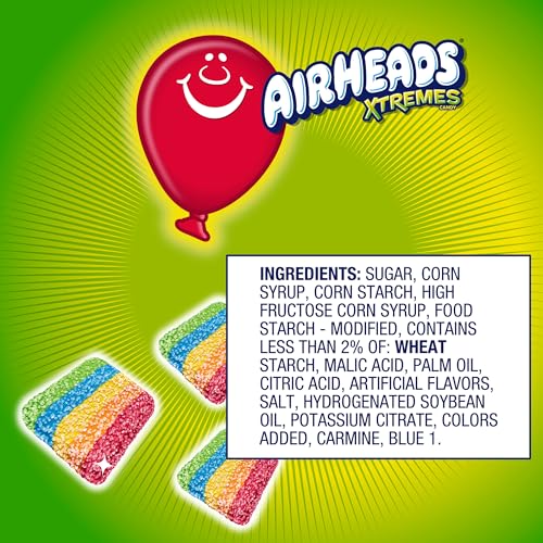 Image of Airheads Xtremes Sour Candy Bites, Rainbow Berry, 30.4 Ounce Bag | Individually Wrapped Bulk Chewy Sweet & Sour Candy, Artificially Flavored