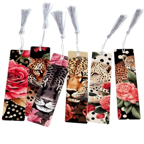 6 marque-pages animaux roses pour livre et carnet de note