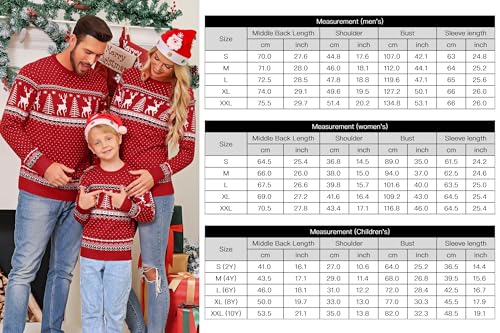 Image of Cowasto Mens Crewneck Christmas Sweater Family Matching Sets Knitted Sweater Pullover