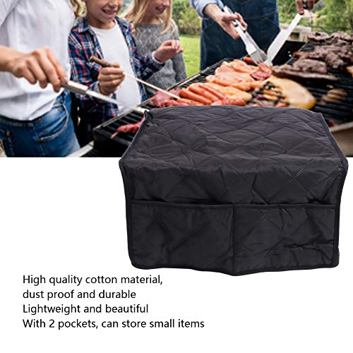 NITRIP Grill Cover, Household Appliance Cover Non-Stick BBQ Grill Dust Cover Grill Accessories Grill Protective Cover, Grills for Outdoor(Black) - Thumbnail 4