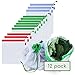 Obst Einkaufstaschen 12 Pcs Multi-size Produzieren Taschen für Einkäufe Aufbewahrung Obst Gemüse Mit Tara-Gewicht (3 Kleine, 6 Mittlere, 3 Große)