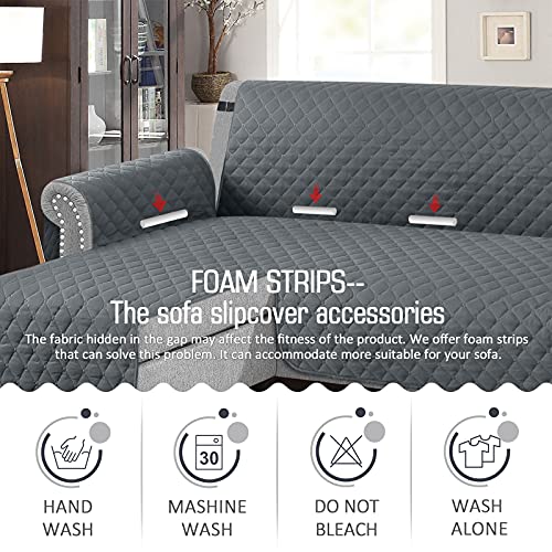 Image of TAOCOCO Couch Slipcover L Shape Sofa Cover Sectional Couch Chaise Lounge Cover Reversible Sofa Cover Furniture Protector Cover for Home Decor (Dark Grey, Large) ,Microfiber
