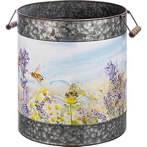 Primitives by Kathy Watercolor Lavender Flowers & Bumblebees Decorative Bucket Set Primitives by Kathy Watercolor Lavender Flowers Bumblebees Decorative Bucket Set