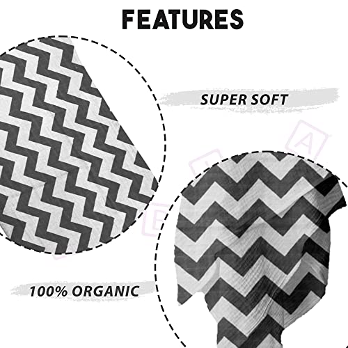 Image of BEMBIKA Bamboo Muslin Swaddle Wrap Baby 120X110 Cm Stroller Blanket Receiving Blanket for Newborn (Grey Stripes)