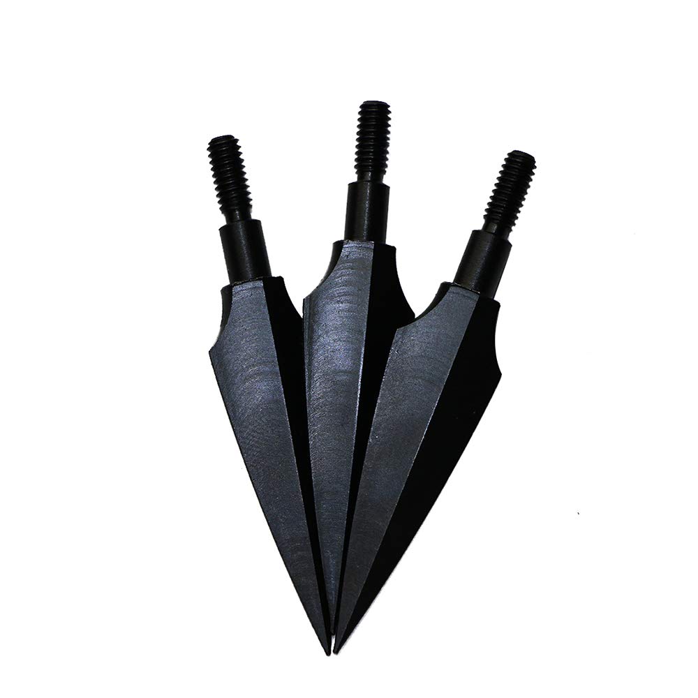 Arrows For Recurve Bow Traditional Broadheads, 100/125/150Grains 12PK Traditional Hunting Points Screw-in Hunting Arrowheads Solid Metal Arrow Tips For Hunting And Target Exact Archery Broadheads