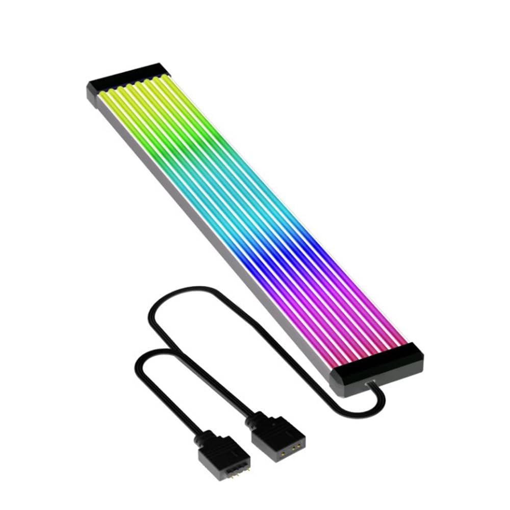 TZMRIT PC Cable Rgb, ARGB PSU Cable Cover Cable Extension, RGB Power Extension Cable Cover Kit for Motherboard and GPU PC Cable Parts Decoration (8PIN BK) - 1