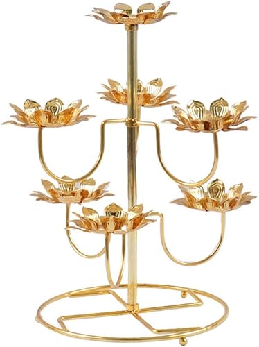 EXCEART Portavelas de flor de loto Buda Yoga Candelabro Lotus Candelabro de acero Tealight Candelabro Decoración del hogar Ornamento