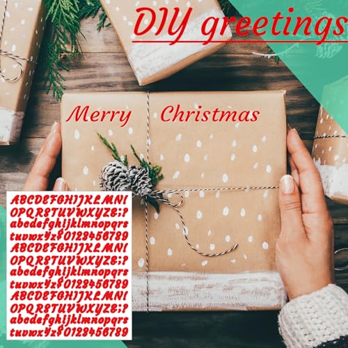 Image of 2010 Pieces 10 Sheets Letter Stickers,Self Adhesive Waterproof Vinyl Mailbox Numbers Stickers,Alphabet Decals for DIY,Window,Door,Sign,Bike,Car,Laptop,Scrapbook (Red, 1 /2 Inch)