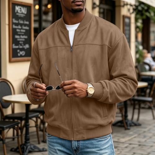 Mens Zip Up Jacket Business Casual Light Bomber Jacket with Pockets 2026 - image 2