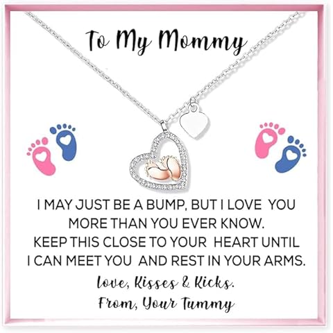 Baby Feet Heart Necklace for New Mothers Cover