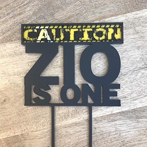 Cheyan Personalised is One Cake Topper Caution Tape 1 Birthday Conruction Birthday Cake Topper Cake Decoration Cake Decorating