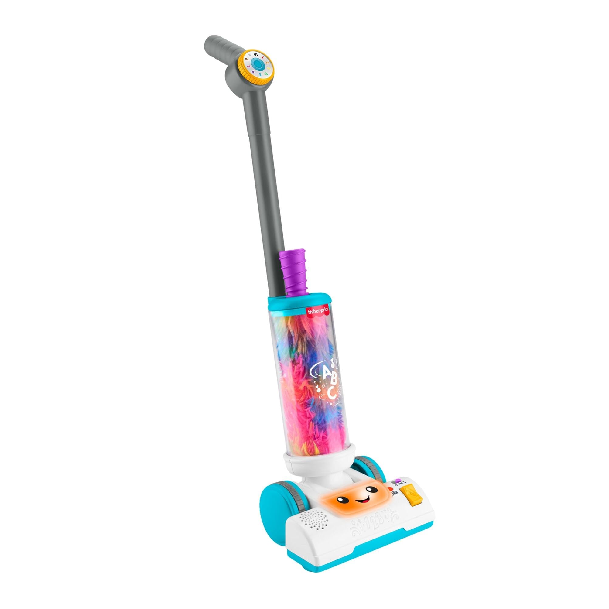 Fisher-Price Aspirador con Plumero 2 en 1 de Laugh & Learn, Incluye Luces y música para Disfrutar con Juegos de imitación, a Partir de 2 años, versión en Varios Idiomas, JMM34