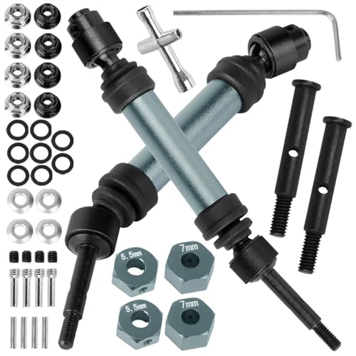 BRCatWPark Drive Shaft Axles Upgrades Part for 1/10 Slash 2WD (VXL),RC Steel #45 2Pcs Driveshafts CVD w/Hex Hops Up,Titanium