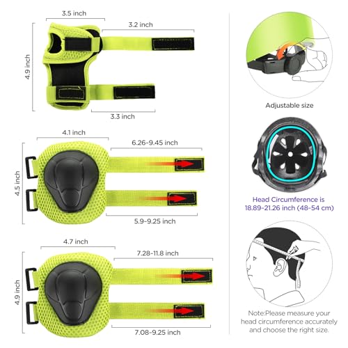 Image of DaCool Kids Protective Gear Set Helmet Knee Pads Elbow Pads Wrist Guards 7 in 1 Set with Adjustable Strap for 3~8yrs Boys Girls Toddler Children Rollerblading Skating Skateboard Cycling Outdoor Sports