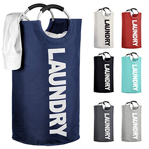 IHOMAGIC ランドリーバスケット ランドリーかご 洗濯物入れ 折りたたみ 洗濯ボックス 収納バッグ 袋 収納ボックス おしゃれ 取っ手付き 持ち運び可能 容量85L軽量 雑貨収納 ランドリーかご オックスフォード布 ランドリーボックス 長さ38cm×幅38cm×高さ72cm