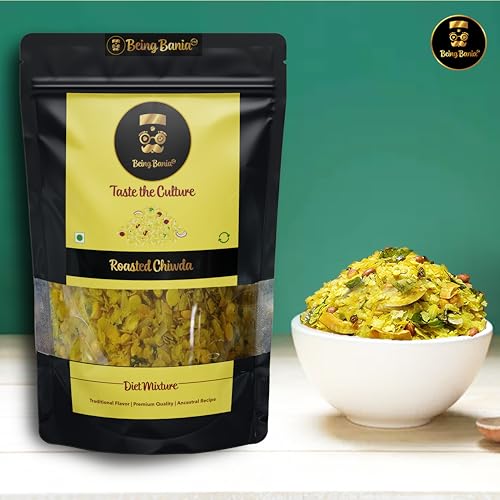 Image of Being Bania Special Chiwda | Lite Chidwa | Chivda | Diet Mixture | Famous Indian Snack | Roasted Namkeen | No preservatives | All natural and Fresh snack 150g (Pack of 2)