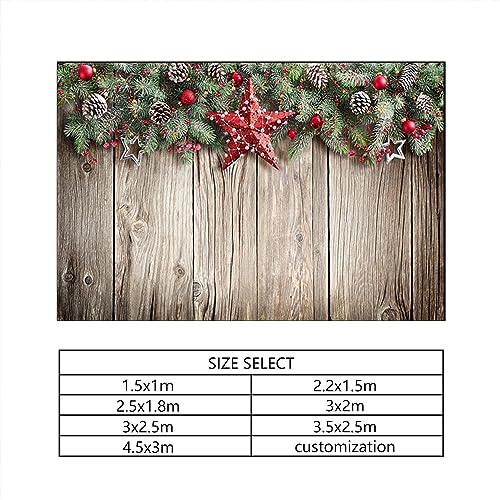 YongFoto 3x2m Sfondo Fotografico Natale Legno di